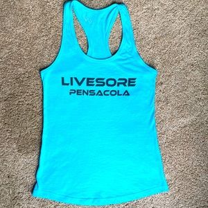 Teal LiveSore Razorback Tank Top